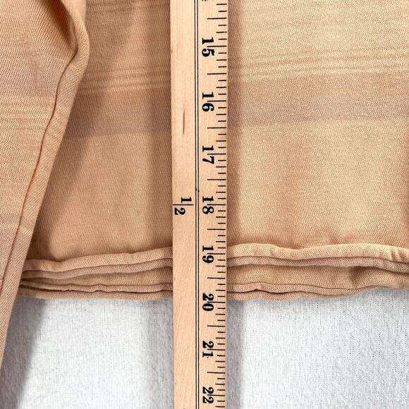 FREE PEOPLE WE THE FREE Baja Stripe Long Sleeve Crop Tee Womens Large Prosecco - Picture 15 of 15